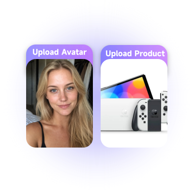 Envie seu produto e avatar IA