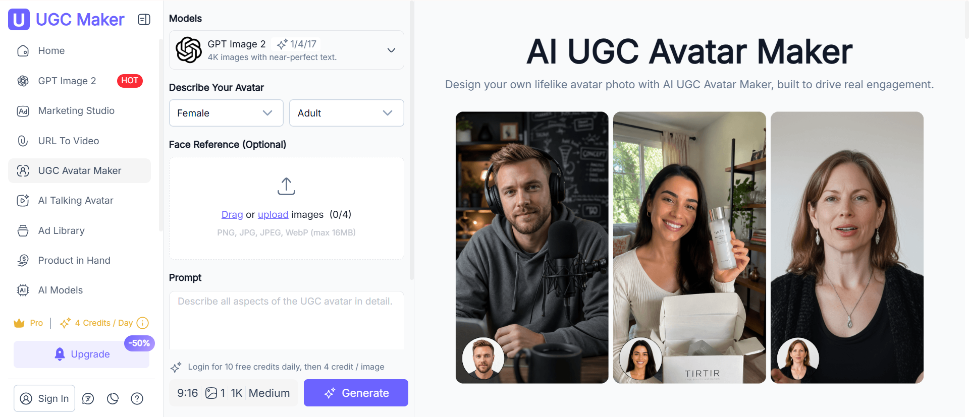 AI Avatar Selection and Realism