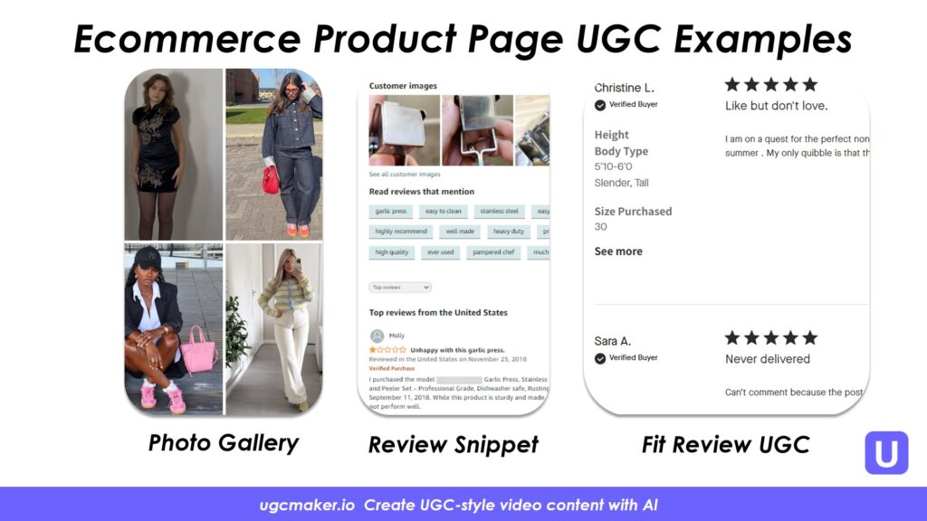Group 4: Ecommerce Product Page UGC Examples