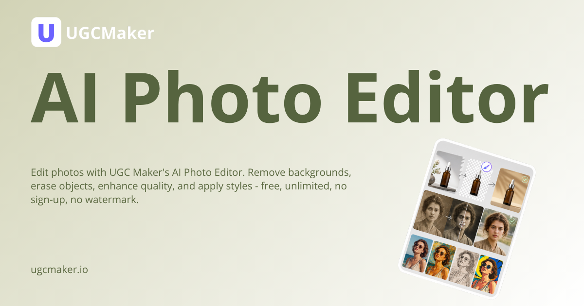 AI Photo Editor — edit and enhance images with text prompts, no sign-up or watermark required