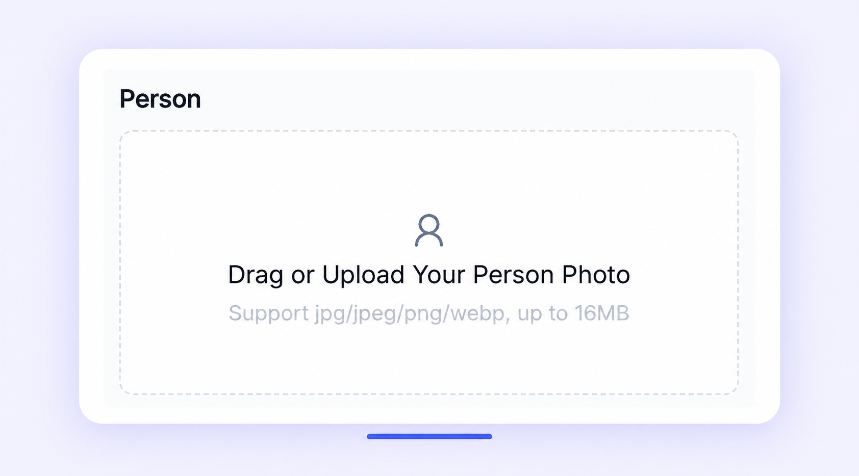 UGCMaker AI Clothes Changer person upload panel