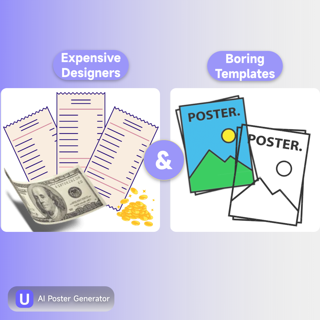 AI Poster Generator solves expensive designers and template fatigue