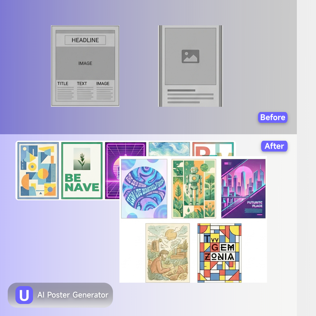 Why choose AI Poster Generator — original designs, readable text, product placement