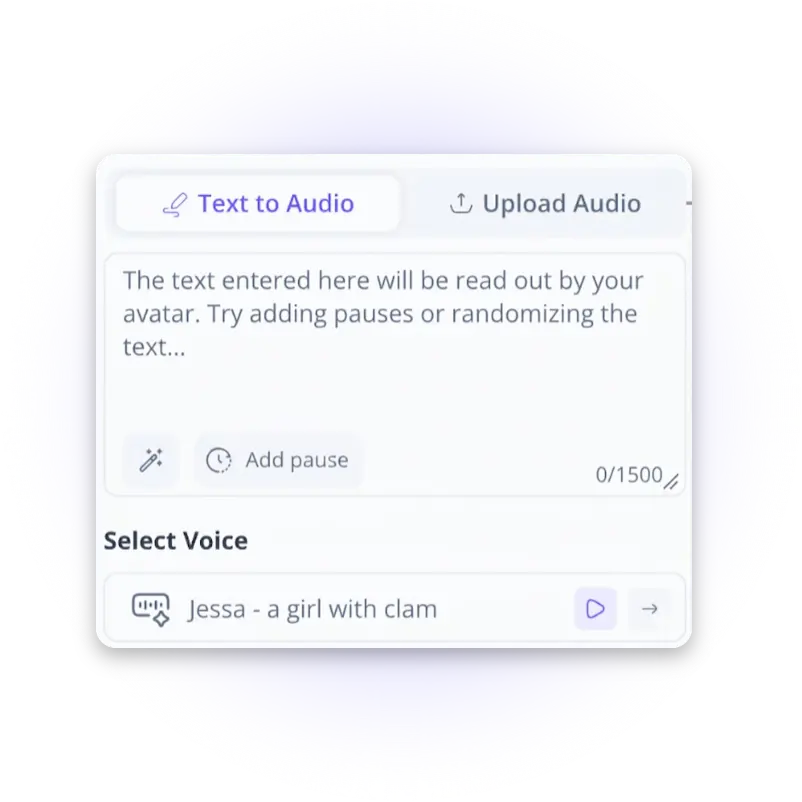 Add Your Script or Upload Audio