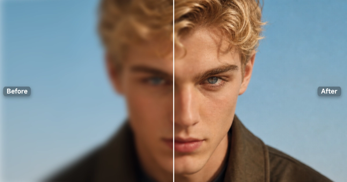 AI Video Enhancer — before and after video quality enhancement