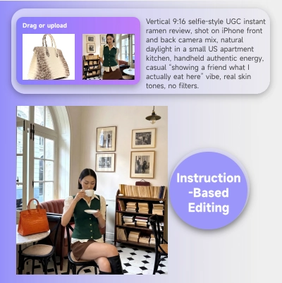 Instruction-Based Editing, No Regeneration