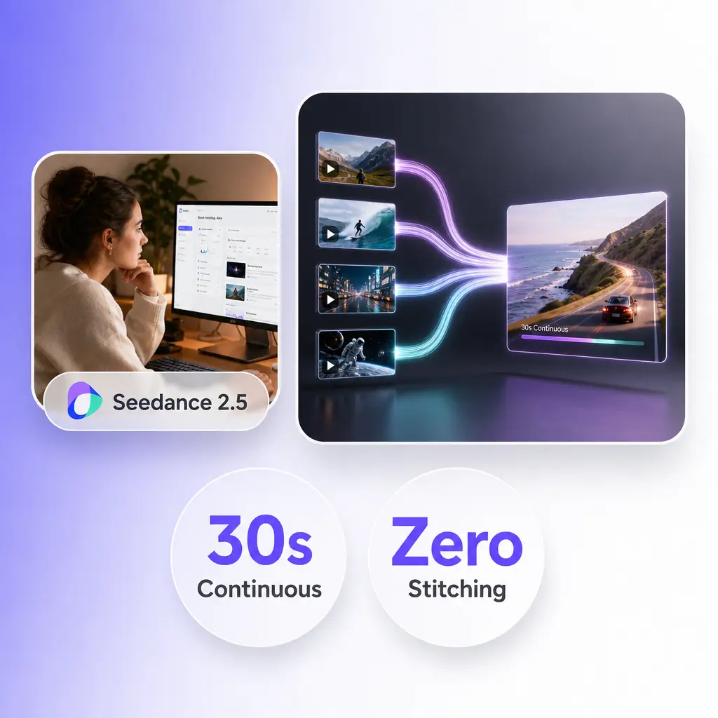Seedance 2.5: Generador de Vídeo IA 4K Nativo de 30 Segundos Gratis